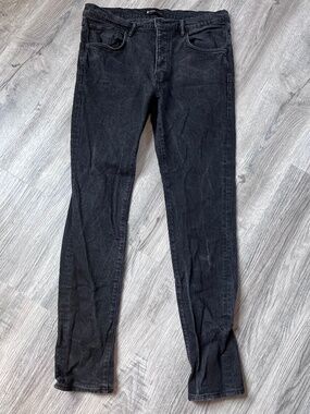 Purple Brand Slim Fit Low Rise With Slim Leg Jeans P001 Size 36 black button fly